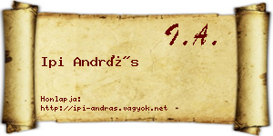 Ipi András névjegykártya